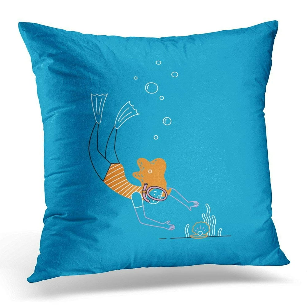 ARHOME Dive Girl Scuba Diving Under The Sea Deep Pillow Case Pillow