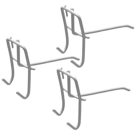 30 Pcs 3.9Inch Long White Metal Store Grid Wall Bracket Display Hooks