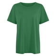 thumbnail image 3 of Womens T Shirts Summer Tops 2025 Solid Color Short Sleeve Crewneck Regular Fit Casual Tees Tshirts Shirts for Women, 3 of 5