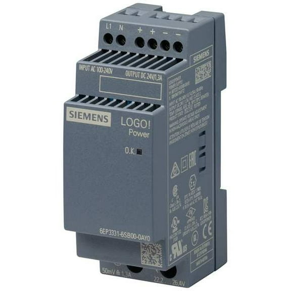 Siemens LOGOPOWER 24 V / 1.3 A Stabilized power 6EP33316SB000AY0