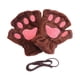 thumbnail image 3 of Guantes de garra de gato de peluche, guantes de medio para fiesta de máscaras de invierno Marrón, 3 of 8