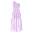 thumbnail image 6 of renvena Kids Girls Junior Bridesmaid Flower Girl Dresses Sequin Romper Sleeveless One Shoulder Formal Gown Size 6-16 Lavender 8, 6 of 7