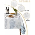 thumbnail image 2 of Blue Coastal Table Cloth, Nautical Summer Beach Coral Sea Turtle Waterproof Tablecloth for Rectangle Tables, Reusable Washable Fabric Table Cover for Restaurant Kitchen Dining Tables 54"x108", 2 of 6