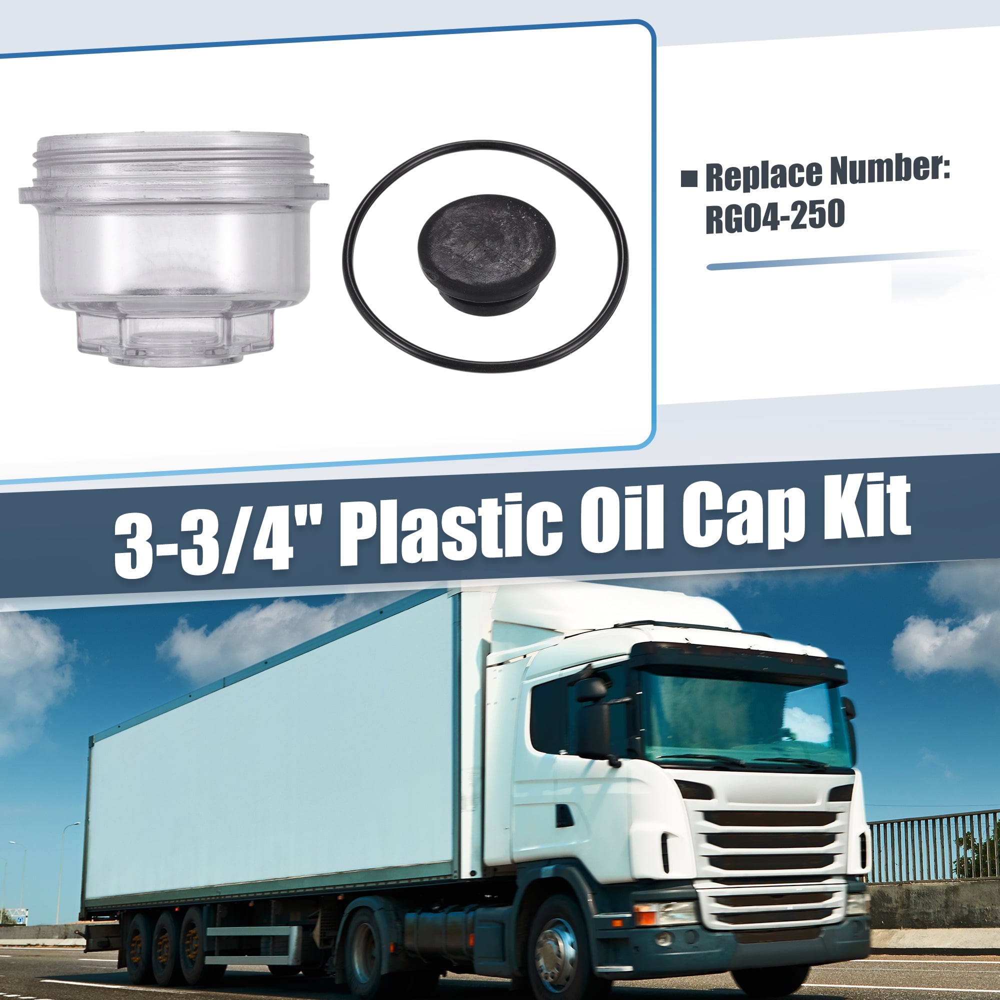 Unique Bargains 3.75 Inch Trailer Oil Cap Kit for AL/KO 10000 or 12000 Oil Clear 2Pcs