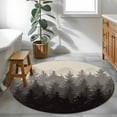 thumbnail image 4 of Round Area Rug 4ft,Forest Tree Gradient Black Shadow Washable Carpet Non-Slip Runner Accent Rugs Indoor Floor Mat for Bedroom Living Room Decor,Ombre Retro Linen, 4 of 9