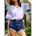 thumbnail image 4 of Avidlove Bamboo Viscose Nightgowns for Women Tie Dye Oversized Short Sleeve Sleep Shirts V Neck Pajamas Dress Sleepwear, 4 of 7