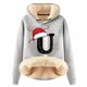 thumbnail image 1 of WILLBEST Sudadera de Mujer con Estampado de Letras Navideñas, Sudadera con Capucha de Lana Gruesa, Cálida para Invierno, Estilo Pullover XX-Grande, 1 of 4