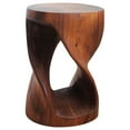 thumbnail image 3 of Strata Furniture 20x14" Round Traditional Wood Twist Stool in Walnut, 3 of 6