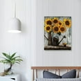 thumbnail image 4 of Nawypu Rustic Sunflower Canvas Wall Art: Vintage Flower Picture Print Farmhouse Wall Decor - Floral Pot Decorative Poster Framed Artwork Decoration for Bedroom Home Office Ready to Hang, 4 of 5