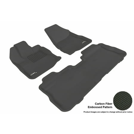 425 Carbon Fiber - 3D MAXpider 2010-2017 GMC Terrain Front & Second Row Set All Weather Floor Liners in Black with Carbon Fiber Look