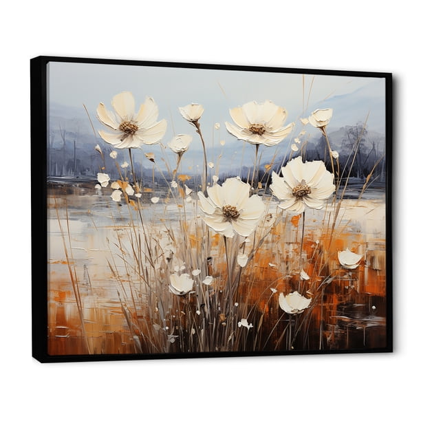 floral art✼•• Designart Flower Oversized framed wall art decor, Flower framed