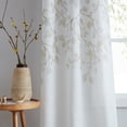 thumbnail image 3 of Uptown Home Yellow Leaf Floral Print Metallic Sheer Curtain Autumn Fall Window Panel for Rustic Living Room Bedroom Sparkling Decorative Grommet Top Drapery Farmhouse Curtains,40"x95"x2, 3 of 6
