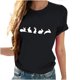 thumbnail image 4 of Tops de Cuello Alto para las Mujeres Amante Impreso Camiseta Cuello Redondo Manga Corta, Poliéster Spandex, 4 of 7