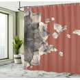 thumbnail image 4 of Ambesonne Flower Shower Curtain, Abstract Futuristic Petals, 69"Wx75"L, Dimgray Eggshell, 4 of 4