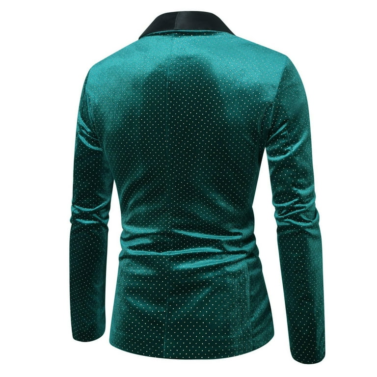 Qiggri Sparkly Blazer for Men's Glitter Diamond Tuxedo Jacket - Main Image