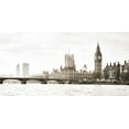 thumbnail image 2 of Helena, Frank 32x18 Gold Ornate Wood Framed with Double Matting Museum Art Print Titled - View of the Houses of Parliament and Westminster Bridge London, 2 of 4