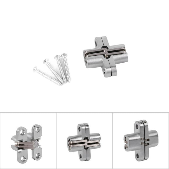 1 Pair Overlay Soft Close Hidden Door Hinges Soss Hinge Hinges with 4pcs Screws for Kitchen Cabinet Hinges 180 Degree Zinc Alloy Hinges Hinge Self Closing