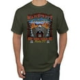 thumbnail image 1 of Wild Bobby, Main Street of America Route 66 Bike Motorcycle Cars and Trucks Men's Graphic T-Shirt, Military Green, 3XL, 1 of 3