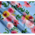 thumbnail image 3 of Soimoi Cotton Cambric Fabric Flower & Leaves Watercolor Print Fabric by the Yard 56 Inch Wide, 3 of 7