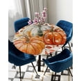 thumbnail image 5 of nqOlkjepod Orange White Pumpkins Fall Round Tablecloth, Fitted Table Cover with Elastic for 45"-54" Round Tables, Maple Leaf Harvest Rustic Table Cloth Outdoor Dinning Party Waterproof Tablecloths, 5 of 6