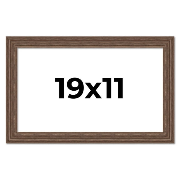 19x11 Frame Brown Distressed Barnwood Picture Frame | Rustic Farmhouse Photo Frame Includes UV