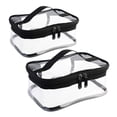thumbnail image 1 of 2 Pack Portable Clear Makeup Bag Zipper Waterproof Cosmetics Bag Transparent Travel Storage PVC Zippered Toiletry Bag Organizers With Handle for Vacation Travel, Bathroom, 1 of 6