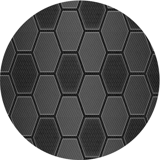 Ahgly Company Tapis d'Intérieur Lavables en Machine, Ronds, Gris Carbone Transitionnel, 8' Ronds