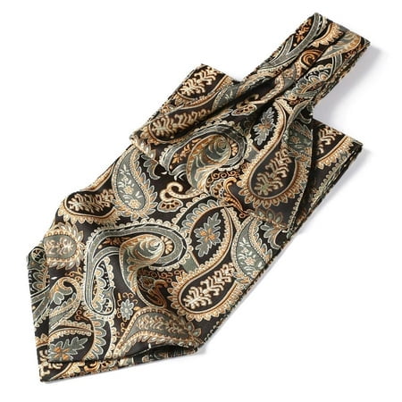 HISDERN Ascot Tie Mens Formal Cravat Ties Floral Paisley Polka Dot Jacquard Self Ascots Cravat Scarf Wedding Party
