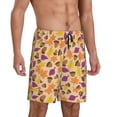 thumbnail image 2 of Kdxio Acorn Autumn Fall Leaf Leaves Print Mens Sleep Shorts Bottoms Soft Comfy Pajama Wear Pants with Drawstring Pockets, 2 of 7