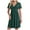 Green, variant on felwors Womens Casual Summer Twist Front V Neck Short Sleeve Mini Dress Black, L