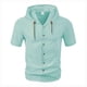 thumbnail image 2 of pstuiky Camisas de vestir de manga corta para hombre, Blusa de manga corta con cuello vuelto, transpirable, con botones y color liso para hombre camisetas de hombre xxl, 2 of 5