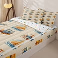 thumbnail image 3 of Castle Fairy Vintage Vehicle Zipper Twin Comforter Sets with Fitted Sheet and 2 Pillowcases for Boys,Airplane Pattern Zipper Bedding Set for Bedroom,Blue Orange,4-Piece,Reversible, 3 of 6