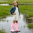 thumbnail image 2 of Krdevn Kids Knee High Rain Boots Waterproof Rubber Pull On Outdoor Boots for Play,9-9.5 Years, 2 of 5