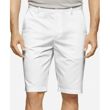 Calvin Klein NEW Bright White Mens Size 38 Twill Flat Front Shorts