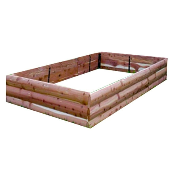 Aromatic Log Raised Garden Bed 59"x35"x9" Red Cedar Log Raised Rectangular Garden Bed, 3 Feet x 6 Feet - 3 ft x 6 ft