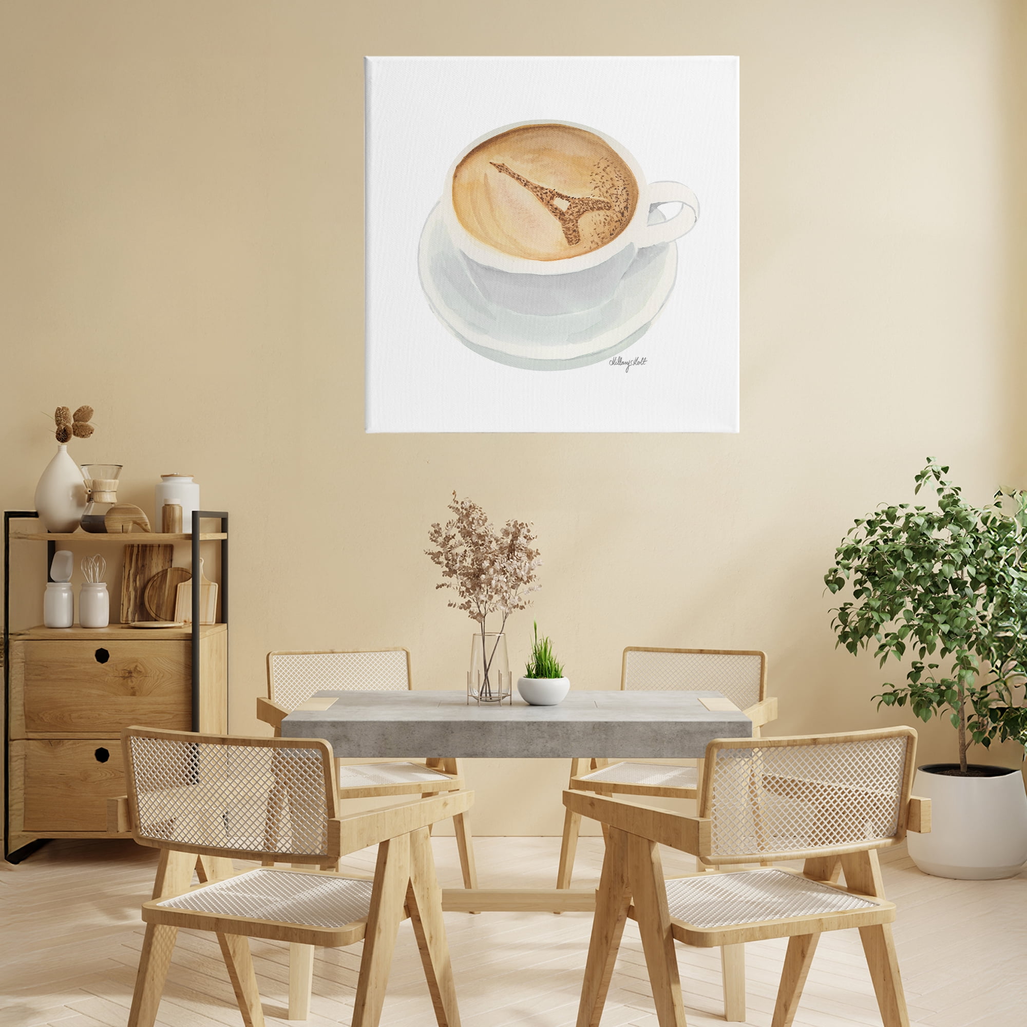 Stupell Industries Eiffel Tower Latte Canvas Wall Art, design by Hillary Holt
