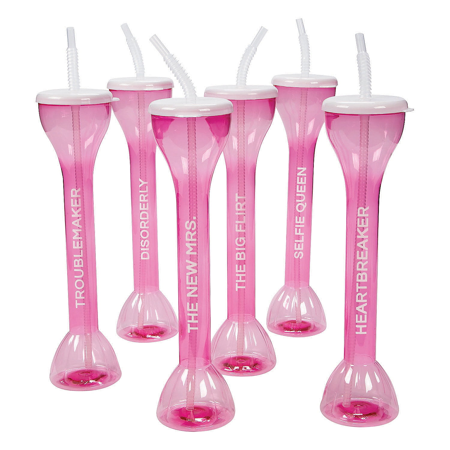 Bridal Plastic Yard Glasses 6Pc Party Supplies 6 Pieces