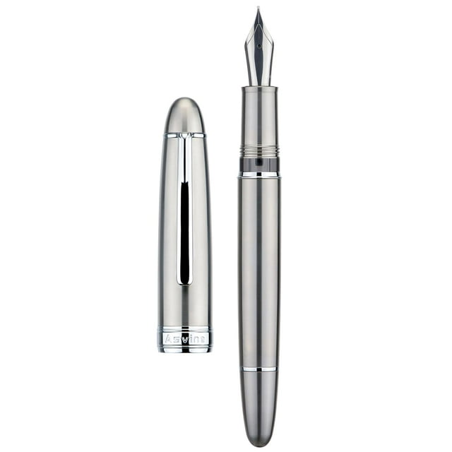 Pluma estilográfica Asvine J16 de titanio macizo con punta fina Jowo
