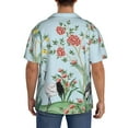 thumbnail image 5 of Fotbe Chinoiserie Floral Palm Tree print Short Sleeve Button Down Shirts for Men Casual Summer Beach Wrinkle Free Shirt-X-Large, 5 of 7