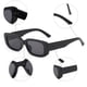 thumbnail image 1 of Gafas de sol de montura estrecha, 3 piezas de gafas de sol rectangulares, gafas de sol rectangulares blancas, gafas de sol de moda retro, rendimiento confiable, 1 of 7