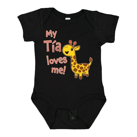 

Inktastic My Tía Loves Me- Cute Giraffe Gift Baby Boy or Baby Girl Bodysuit