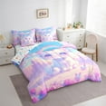thumbnail image 3 of Erosebridal Dreamy Kitten Bedding Sets Twin Size, Maigc Cat Bedding Twin Size, Kawaii Animal Reversible Comforter Sets with Sheets, Ultra Soft Room Decoration, 7-Piece, 3 of 6