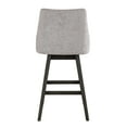 thumbnail image 5 of Armen Living Branson Gray Solid Wood Upholstered 30" Bar Height Swivel Barstool with Gray Fabric Seat, 5 of 6