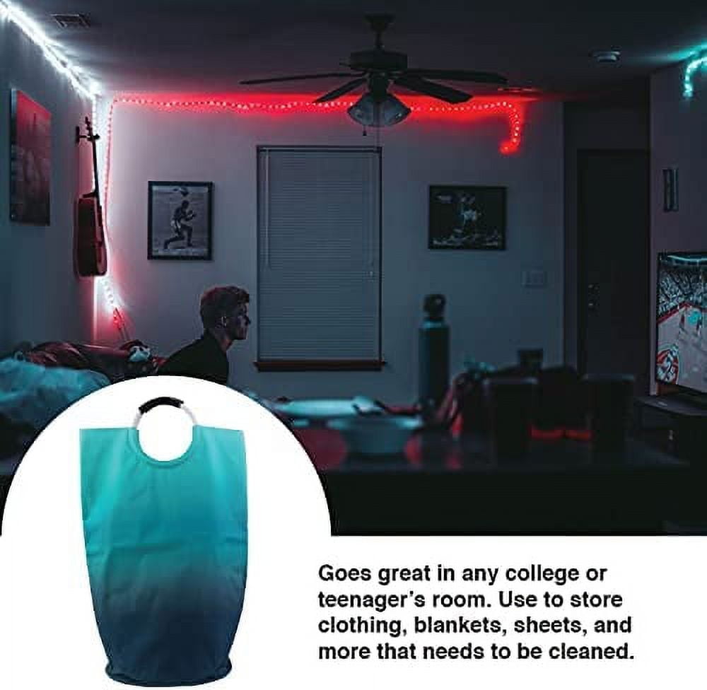 ORGANIZE MY HOME EXTRA LARGE COLLAPSEABLE LAUNDRY HAMPER DURABLE FABRIC PERFECT FOR DORM ROOMS, BEDROOMS, BATHROOMS, COLLEGE, OR KID'S ROOMS (Aqua Ombre)