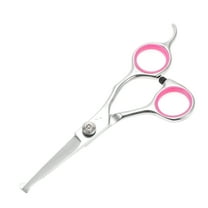 1 Pc Round Head Dog Grooming Scissors for Pets Shop 5 Inches Silver Tone Pink Stainless Steel