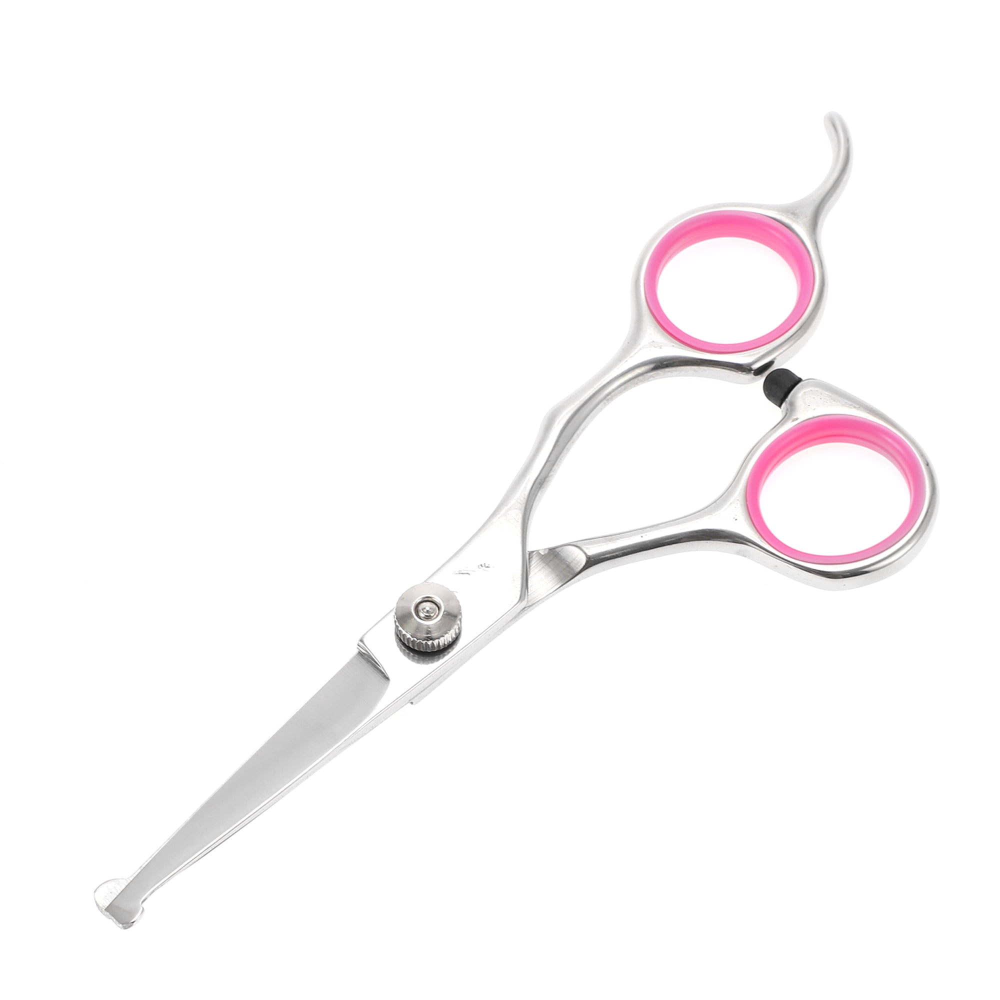 1 Pc Round Head Dog Grooming Scissors for Pets Shop 5 Inches Silver Tone Pink Stainless Steel