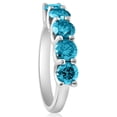 thumbnail image 4 of 2Ct Blue Diamond Five Stone U Prong Wedding Ring in Gold Lab Grown, 4 of 5