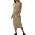 thumbnail image 2 of Women's 2024 Summer Short Sleeve Tshirt Dress Casual Crew Neck Beach Long Maxi Dresses, 2 of 6