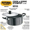 thumbnail image 2 of Futura Non Stick Pot With Stainless Steel Lid 5 Liters - Cook N Serve Stewpot | Cooking Pot With Lid, Black (NST50), 2 of 4