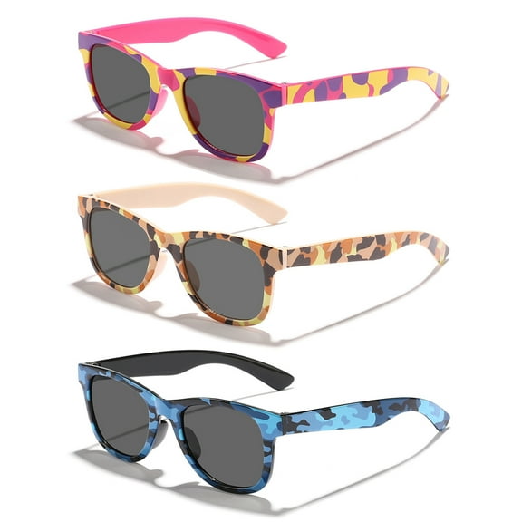 SMAIKY 3Pack Kids Sunglasses Baseball Glasses for Girls Boys Children Age 3-10 UV Protection Sun Glasses